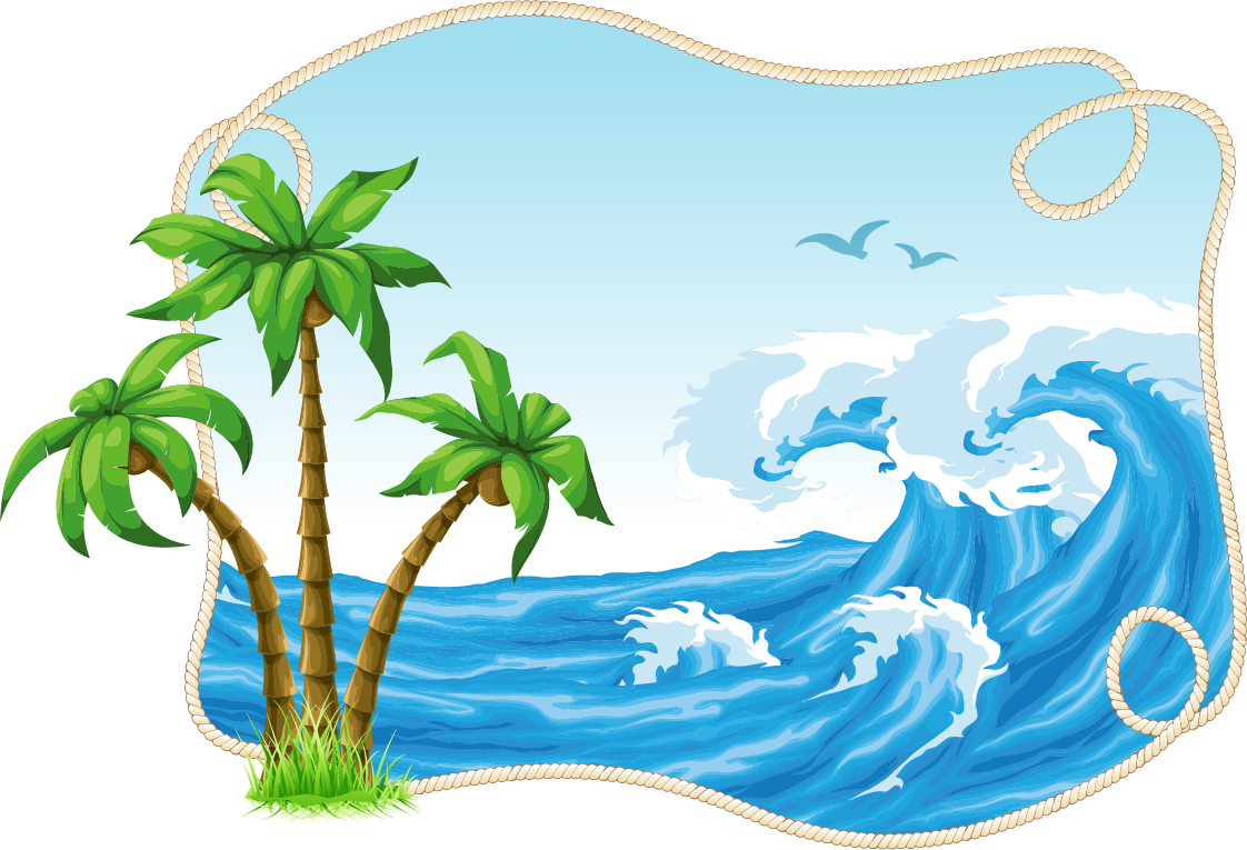 Coconut Tree Material Decorative Clipart (1122x765), Png Download