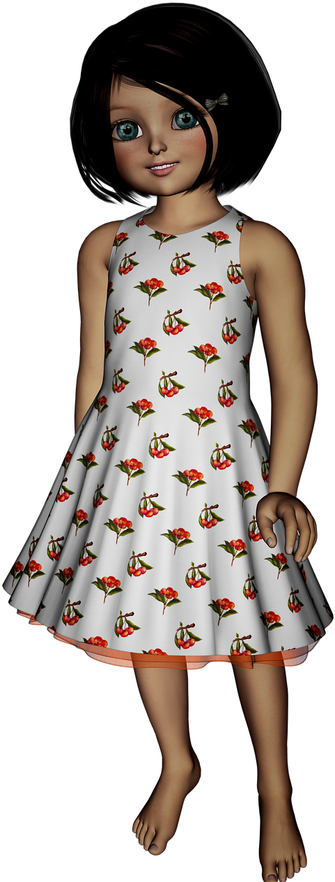 Girl Child Dress Human Face Png Image Clipart (1280x1280), Png Download