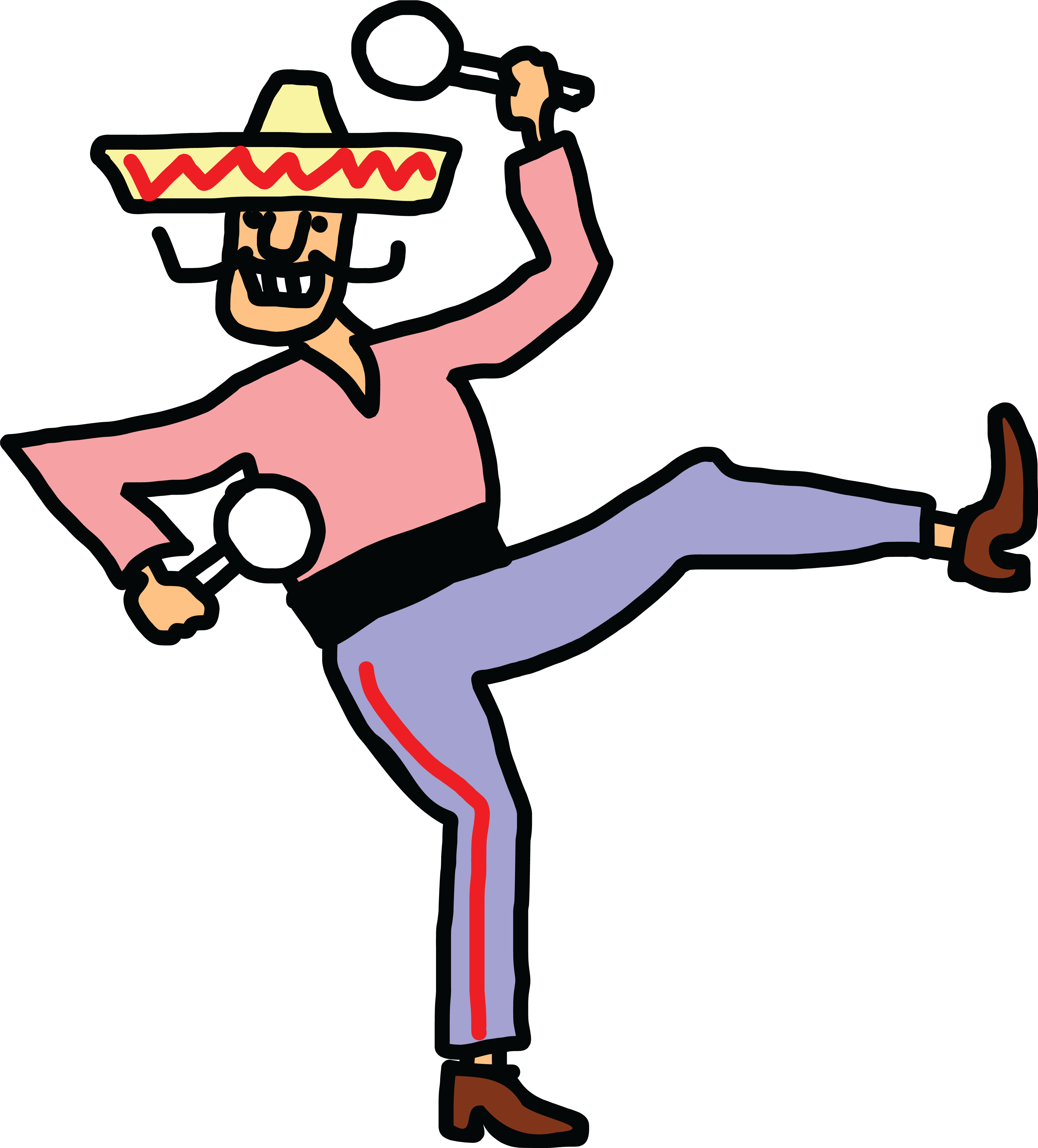 Cartoon Mexican Man Group - Dancing Mexican Cartoon Clipart (4000x4423), Png Download