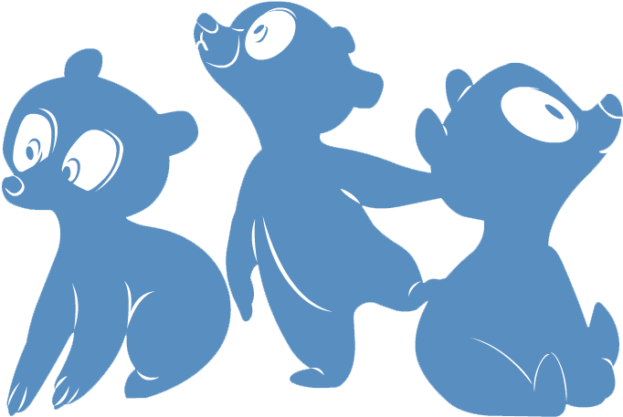 Brave 3 Bears Silhouette Clipart (713x480), Png Download