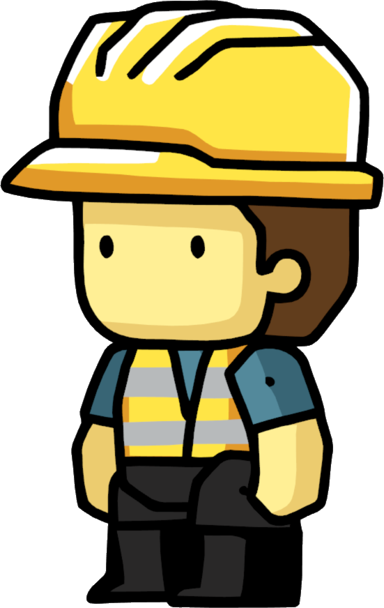 Construction Worker - Scribblenauts Wiki - Scribblenauts Worker Clipart (551x872), Png Download