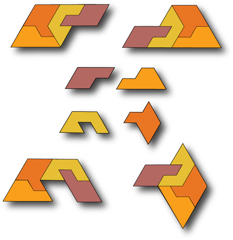 A Family Of Self-tiling Tiles Clipart (784x802), Png Download