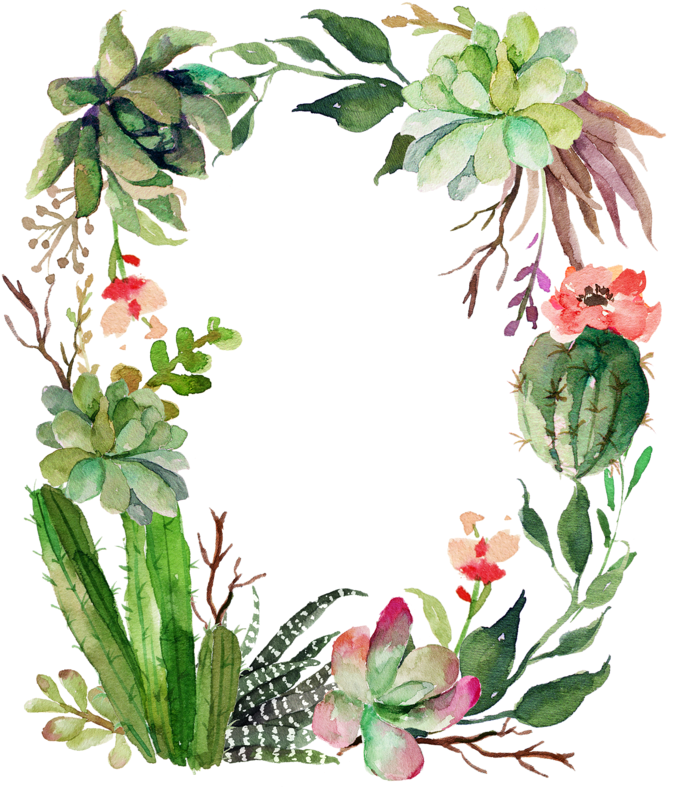 Cactus Clipart, Floral Wreath, Green Garland, Birthday - Isaiah 43 19 - Png Download (600x684), Png Download