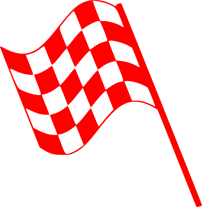 Red Checkered Flag Clipart (582x597), Png Download