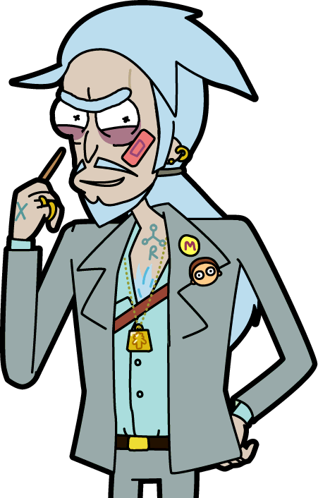Dirty Rick Pocket Mortys Clipart (451x706), Png Download