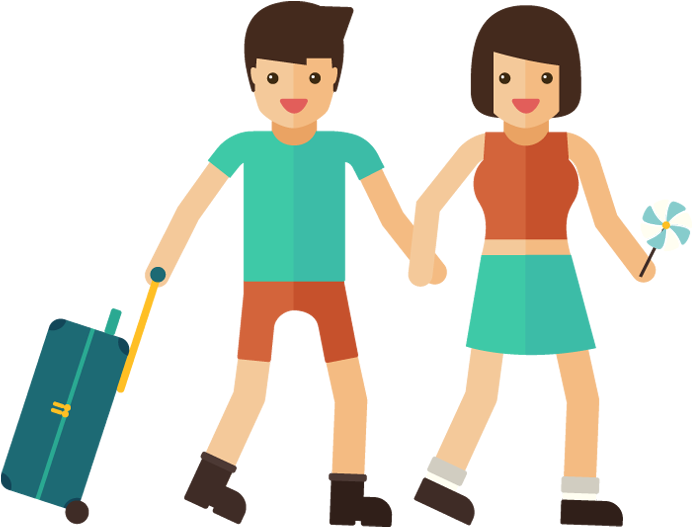 Portfolio Designshop Cute Boy And Girl Together - Girl Travel Png Clipart (700x530), Png Download