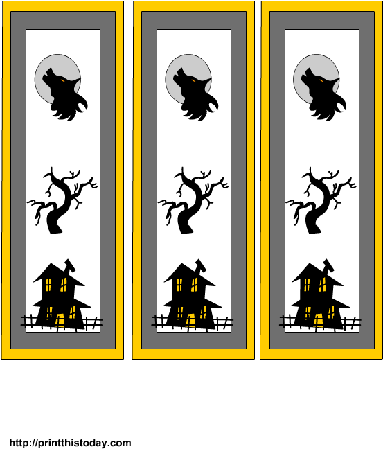 Free Printable Halloween Bookmarks Clipart (612x792), Png Download
