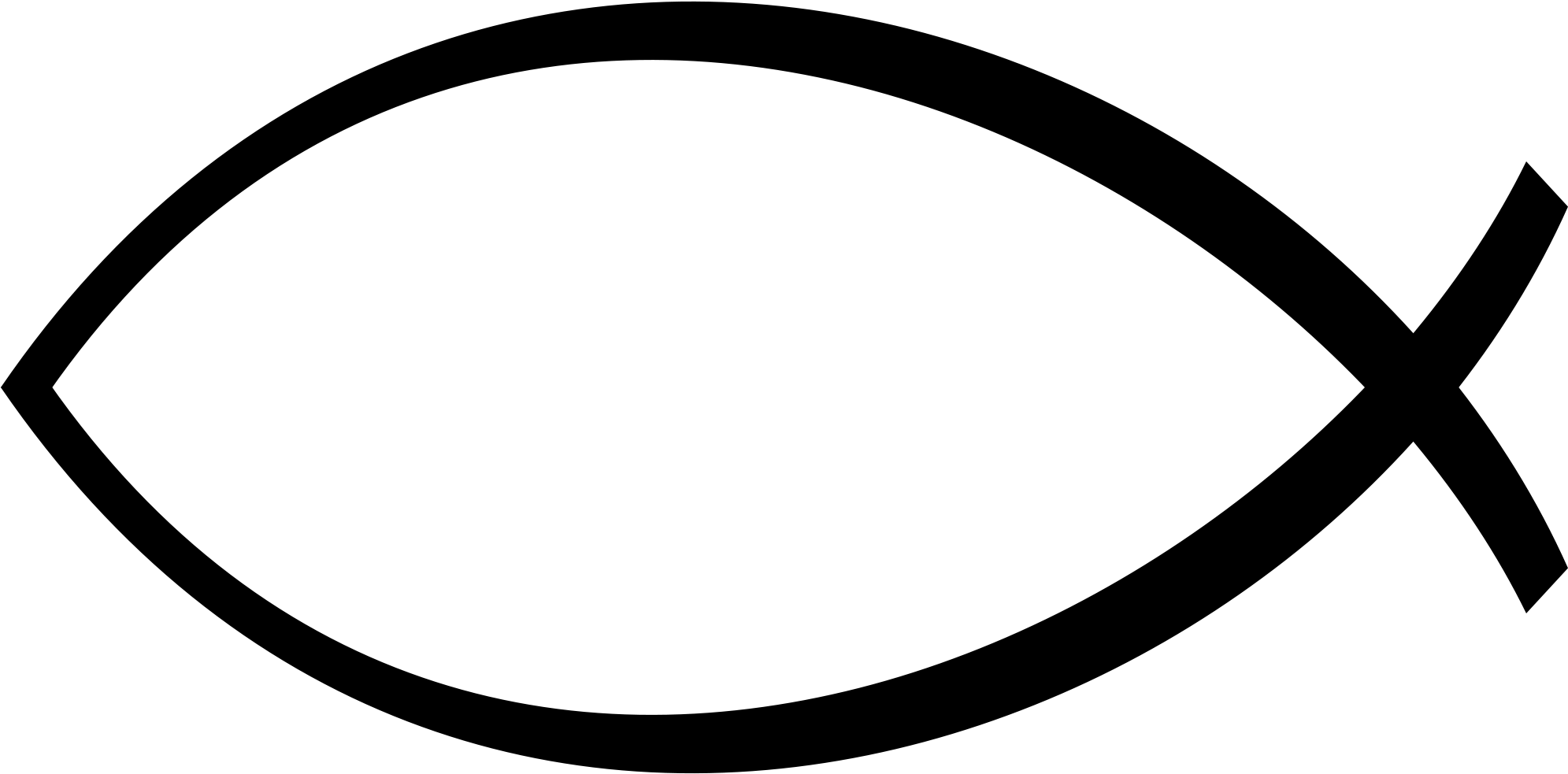 File - Ichthus - Svg - Wikimedia Commons - Christian Fish Symbol Clipart (2000x1000), Png Download