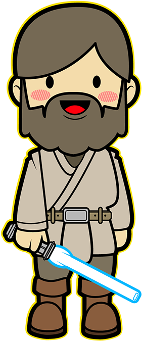 Luke Skywalker Clipart Kawaii - Star Wars Kawaii Saga - Png Download (600x750), Png Download