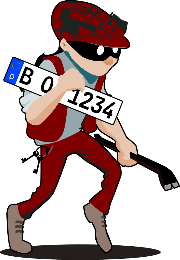 Ein Einbrecher Hat Ihr Kennzeichen Gestohlen - Clip Art Thief - Png Download (591x853), Png Download