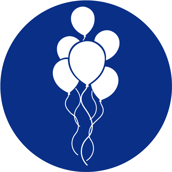 Blue Heading Icons Balloons - Broomfield Clipart (600x600), Png Download