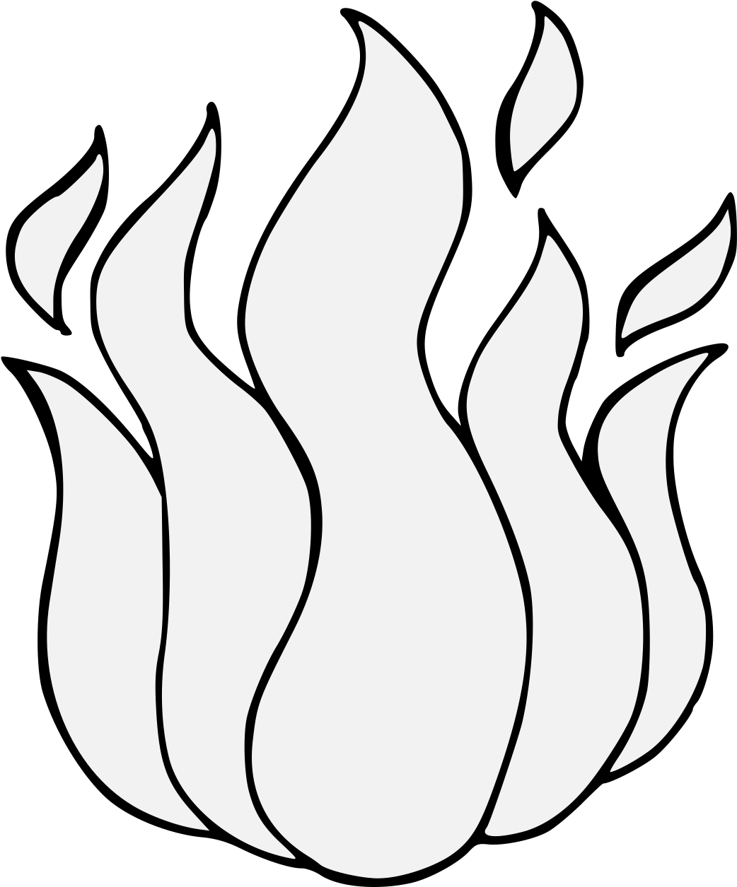 Flames Clipart Traceable - Png Download (1054x1266), Png Download