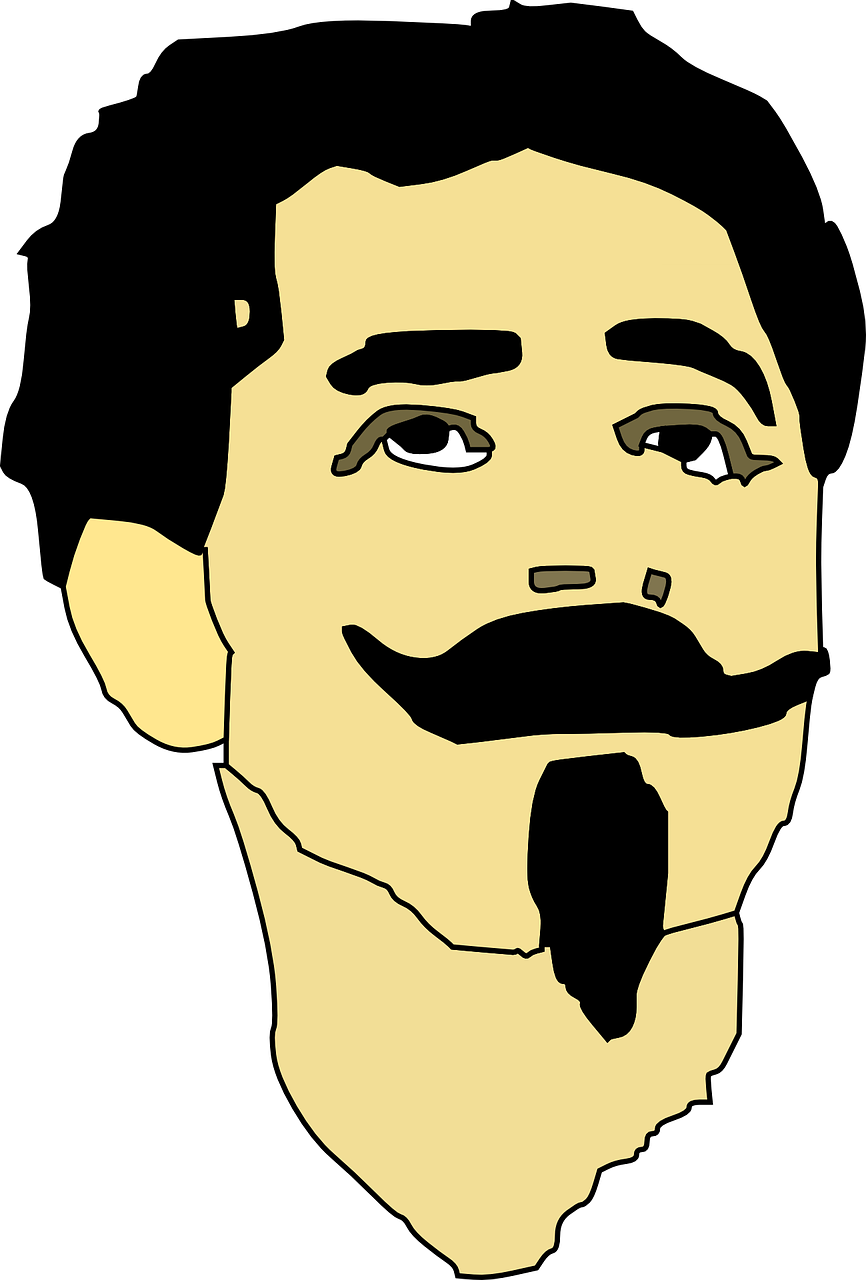 Head Man Face Mustache Goatee Png Image Clipart (866x1280), Png Download
