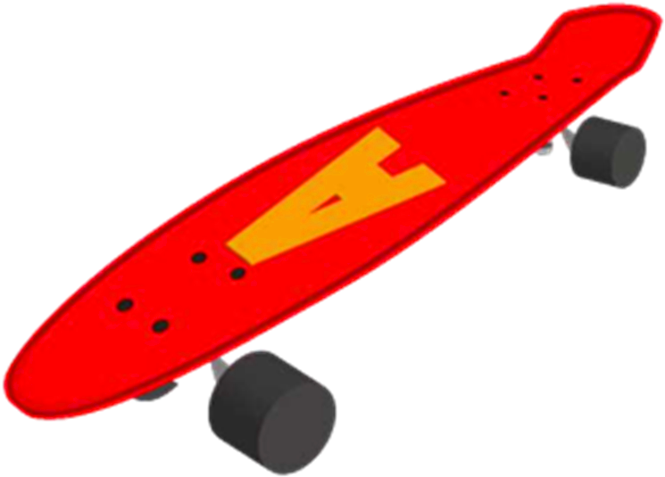 Skateboard Clipart Black Red - Png Download (640x480), Png Download