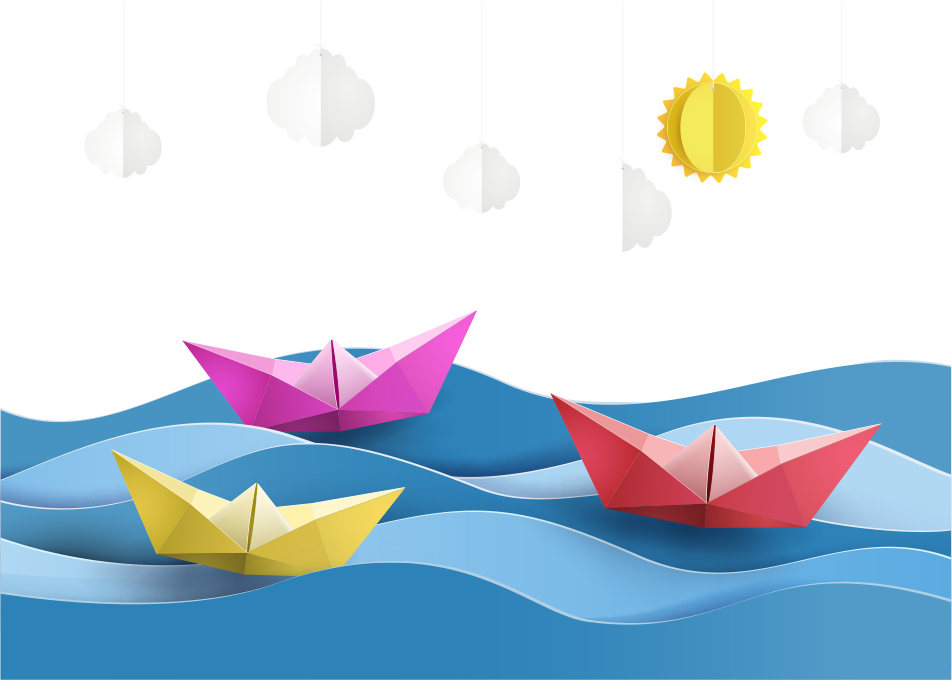 Paper Craft Sailboat Origami Clipart (952x680), Png Download