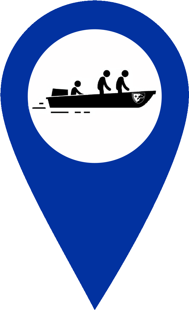 Sdia Blue Boat Rescue Map Marker Clipart (1024x1024), Png Download