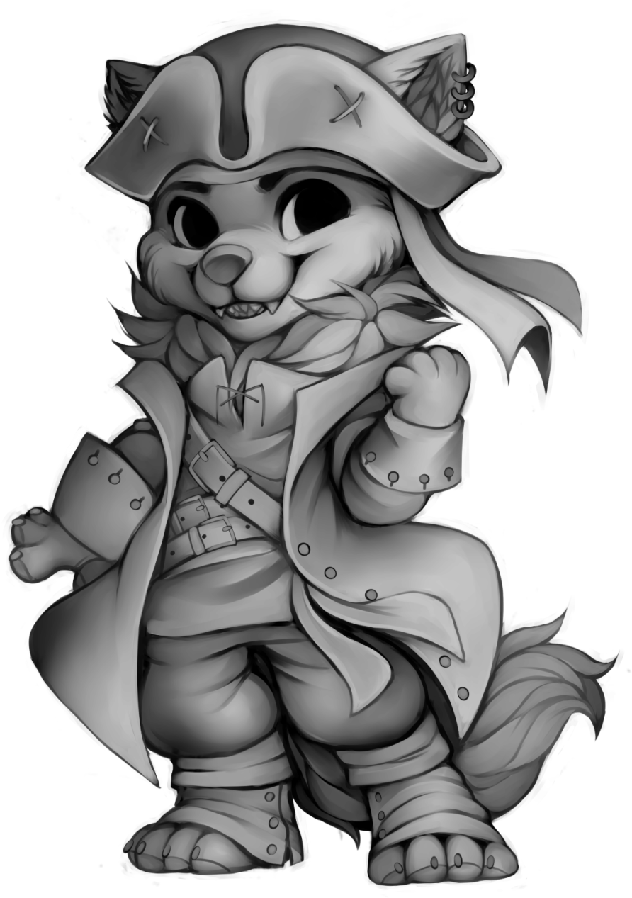 Pirate Wolf For Clipart (936x1280), Png Download