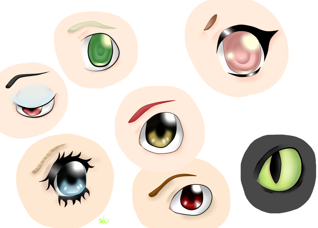 More Eye Practice By Kawaii Onigiri Chan Clipart (1056x756), Png Download