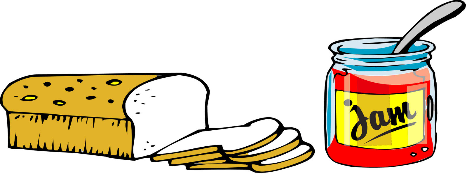 Jam Clipart Line Art - Png Download (1600x598), Png Download