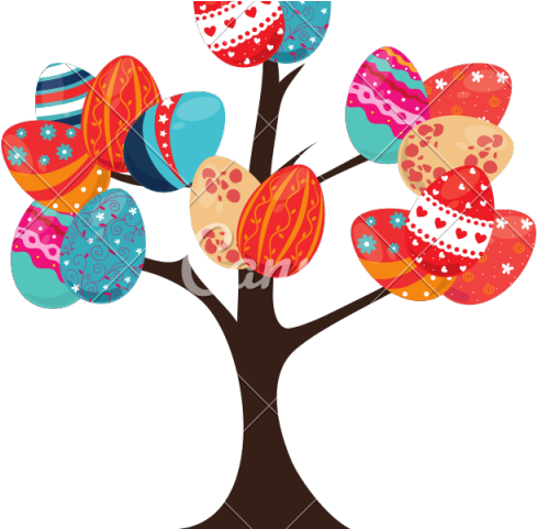 Easter Eggs Clipart Tree - Png Download (640x480), Png Download