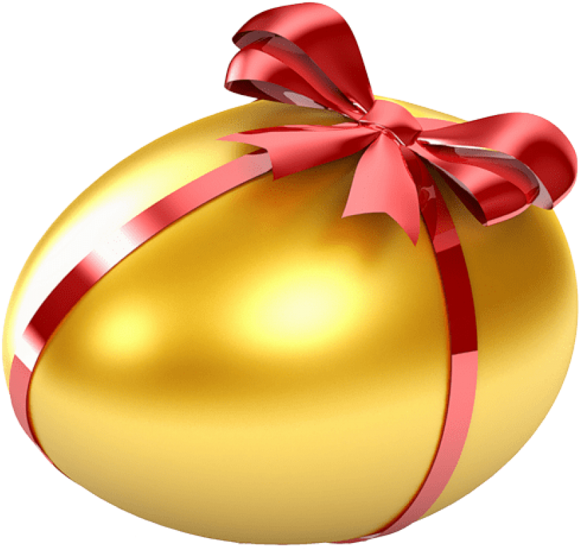 Free Png Download Easter Large Gold Egg With Red Ribbon Clipart (850x788), Png Download
