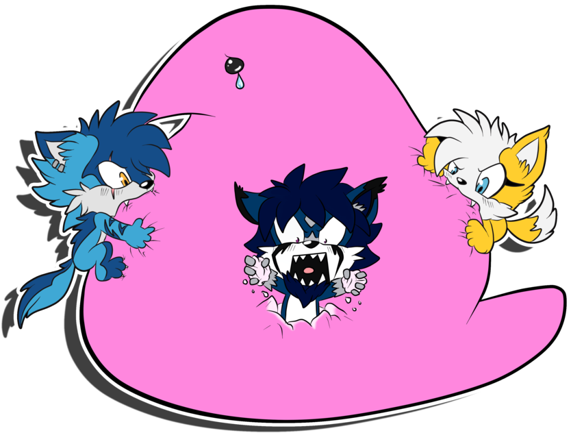 Giant And Hungry Little Monsters By Lancerwolf Clipart (1024x768), Png Download