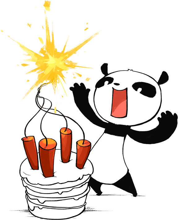 T-shirts Design For The Crazy Panda 4th Anniversary Clipart (600x734), Png Download