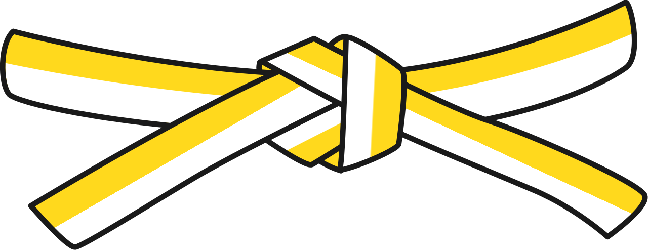 File Judo White Yellow Belt Svg Wikimedia Commons Free Clipart (1280x494), Png Download