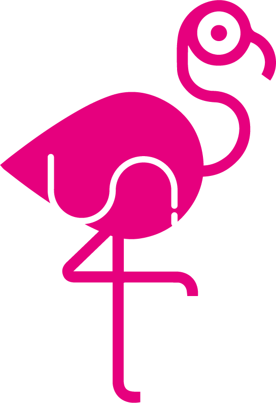 This Version Of The Logo Uses A Flamingo Ready To Grab Clipart (544x795), Png Download