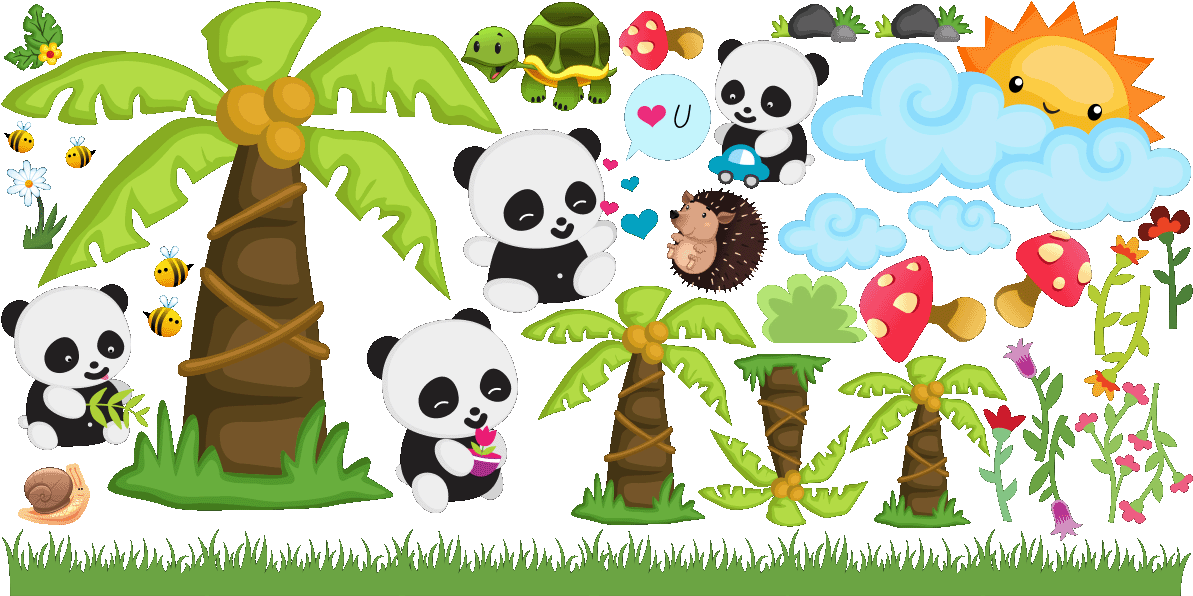 Sticker L Univers De Pandas Ambiance Sticker Col Sand Clipart (1200x1200), Png Download