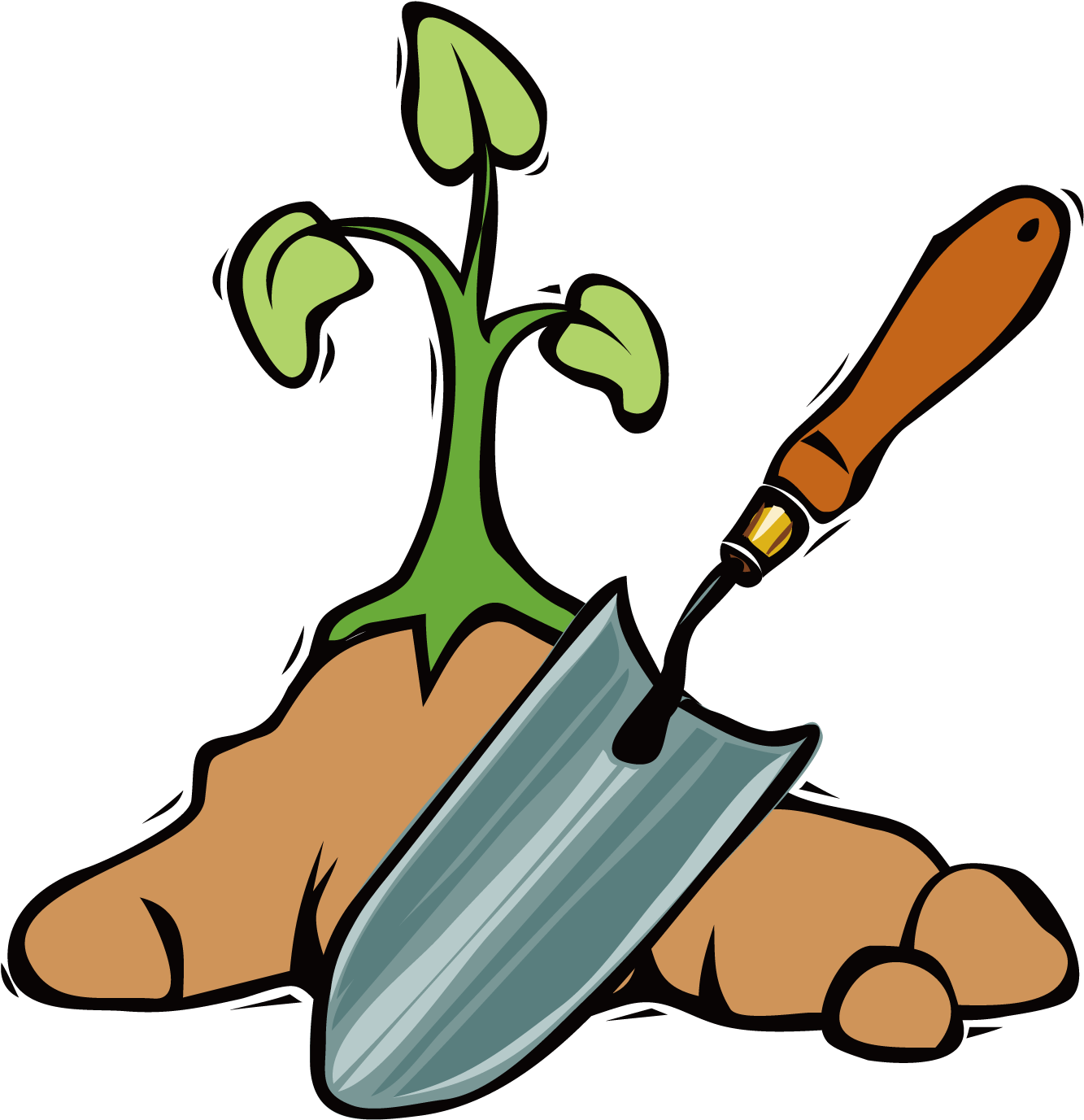 Clip Art Transparent Garden Tool Shovel Spade Clip - Png Download (1500x1500), Png Download