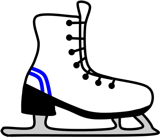 Ice Skates, Blue Stripe, Clipart (816x1056), Png Download