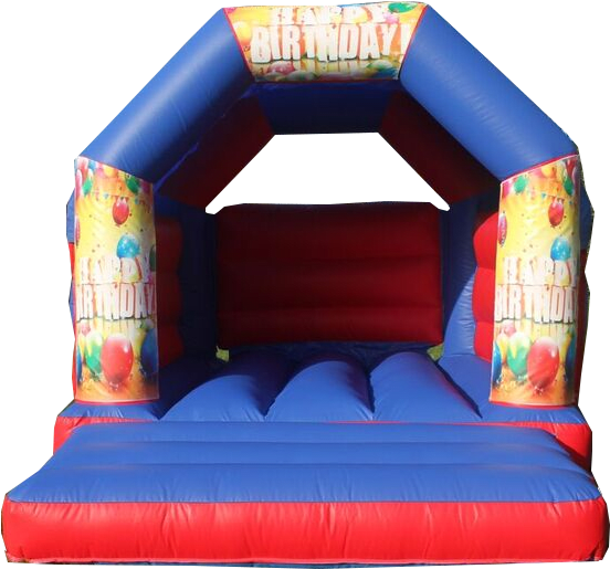 Happy Birthday Red & Blue Bouncy Castle Clipart (600x600), Png Download