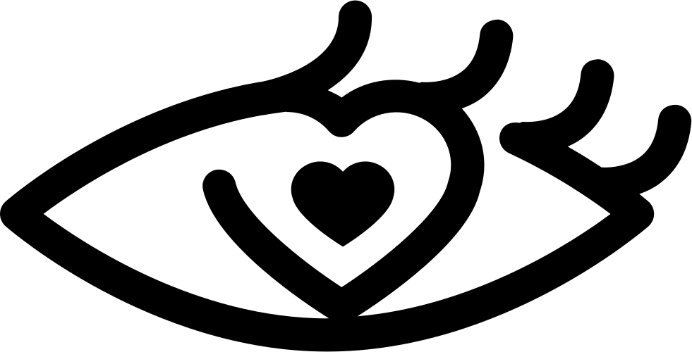 Eye Of A Woman In Love With Heart Shaped Iris Comments Clipart (981x500), Png Download