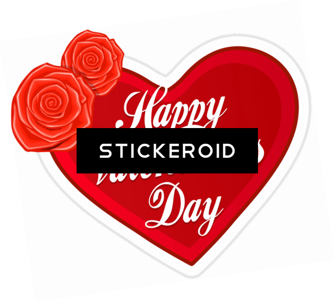 Happy Valentine's Day In Red Heart Clipart (665x599), Png Download