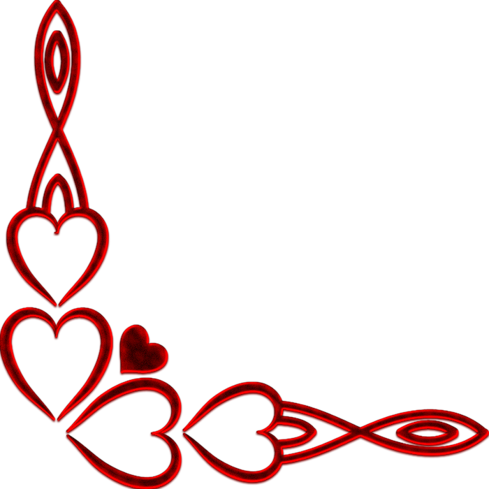 Фотки Corner Border, Red Hearts, Naive, Clipart, Valentines - Png Download (700x700), Png Download
