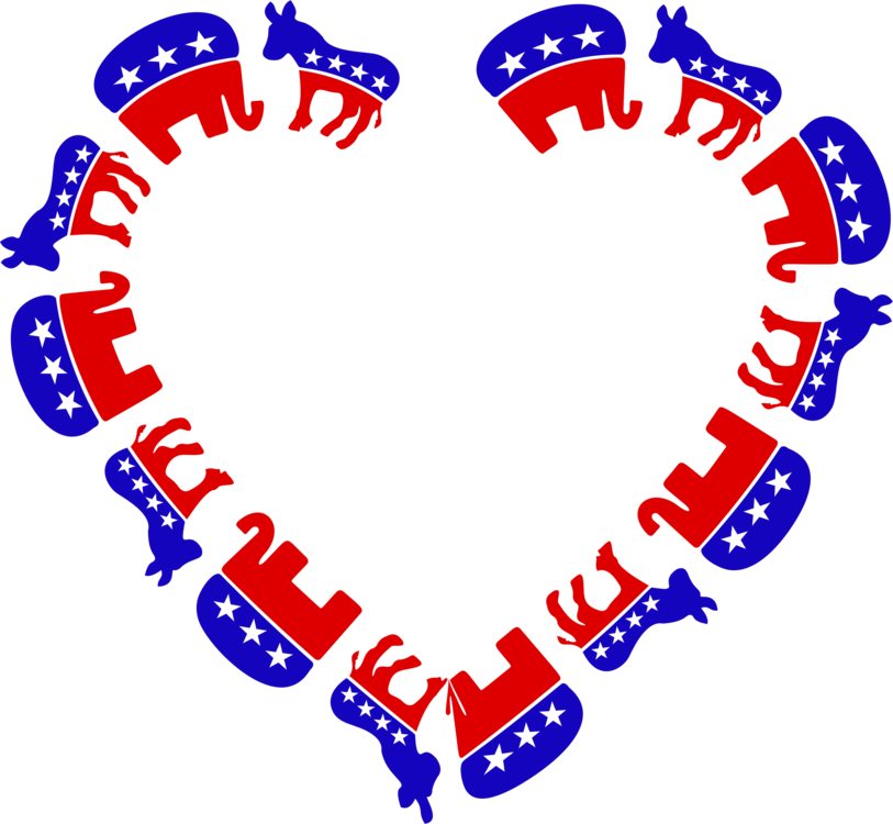 Heart Republicrat M-095 Description Medium Clipart (813x750), Png Download
