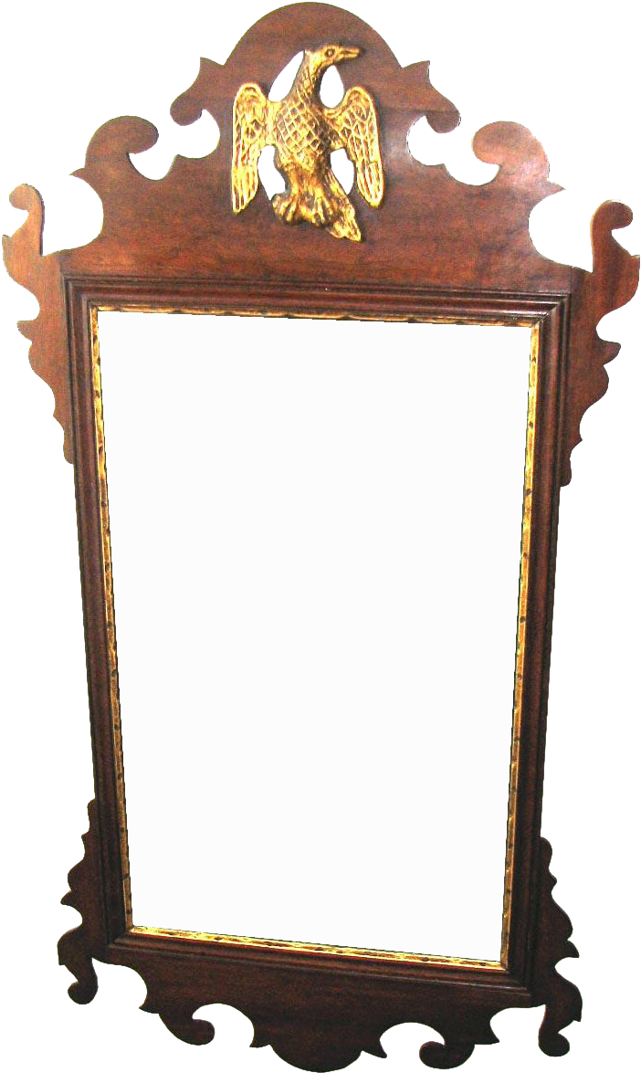 American Chippendale Mahogany Scroll Frame Mirror Jpg Clipart (1174x1174), Png Download