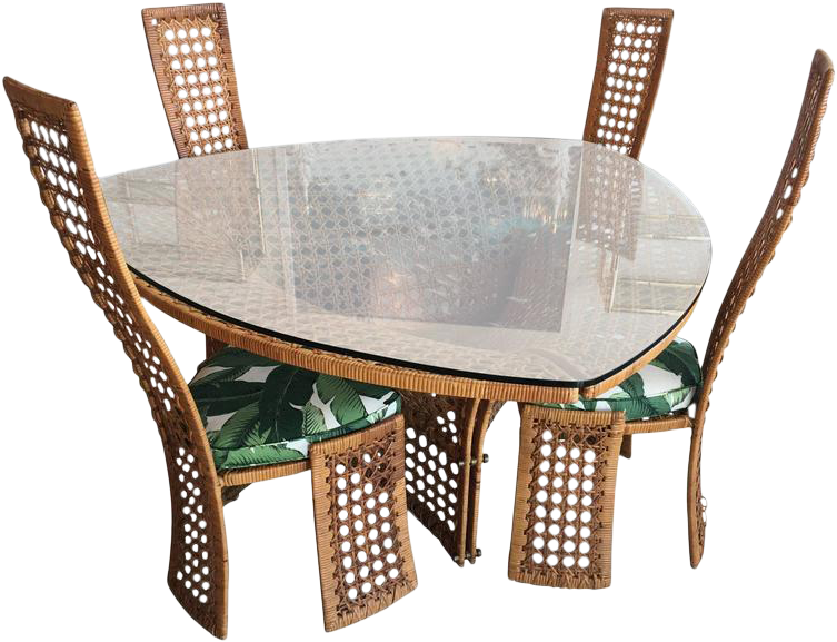 Sophisticated Danny Ho Fong Rattan & Wicker Dining Clipart (836x640), Png Download