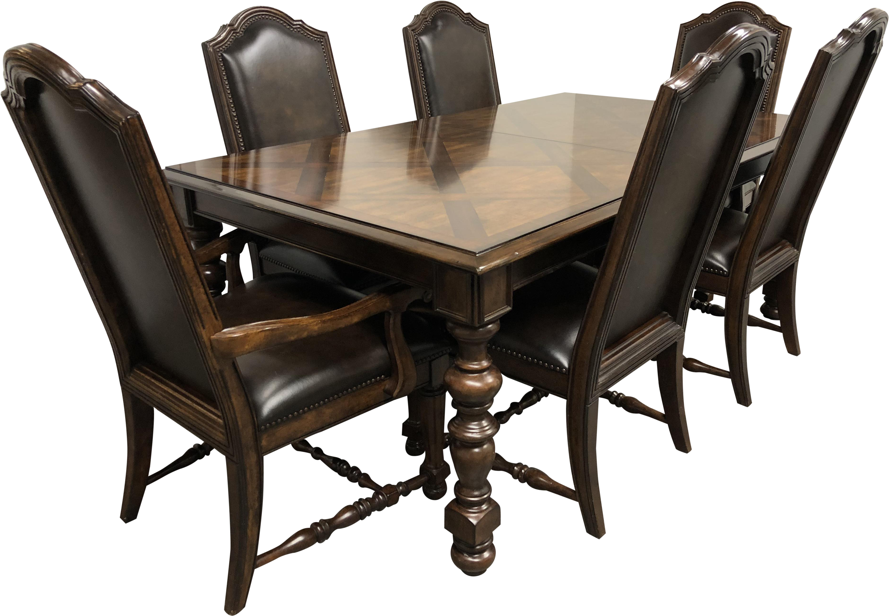Bernhardt Normandie Manor Dining Table Six Chairs Clipart (4156x2880), Png Download
