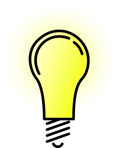 Cartoon Drawing Of A Lit Lightbulb Clipart (568x640), Png Download