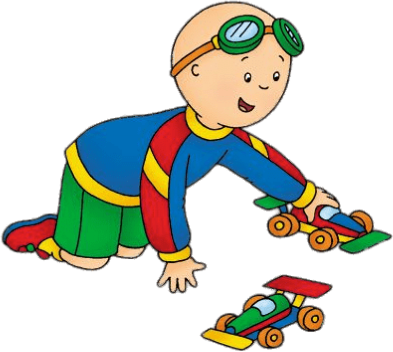 Free Png Download Caillou Playing With Toy Cars Clipart Transparent Png (851x758), Png Download