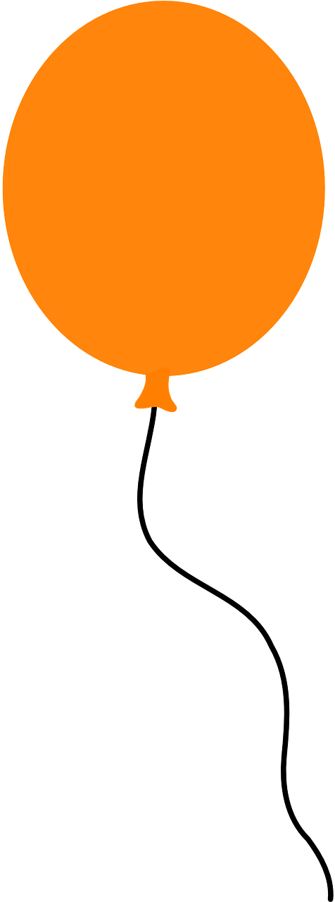 Balloon Floating Orange Party Png Image Clipart (640x1280), Png Download