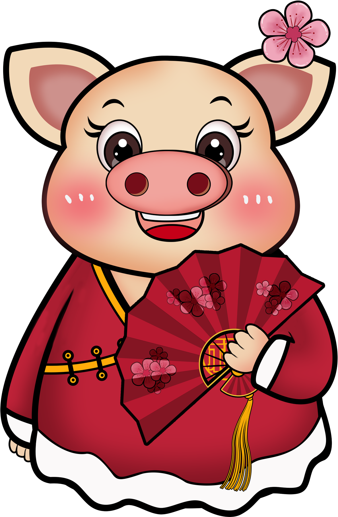 Chinese Style Red Festive Folding Fan Png And Psd Clipart (2000x2000), Png Download