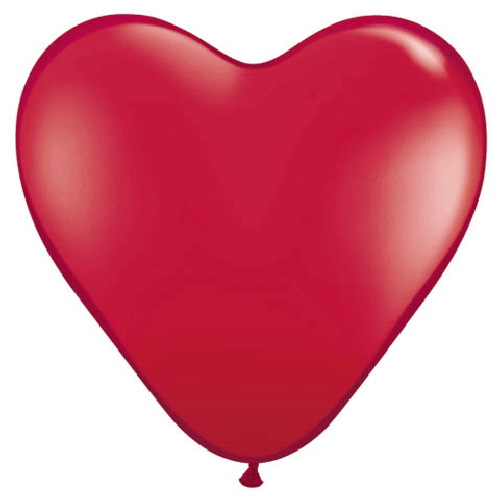 15" Ruby Red Heart Valentine Balloons Clipart (500x1000), Png Download