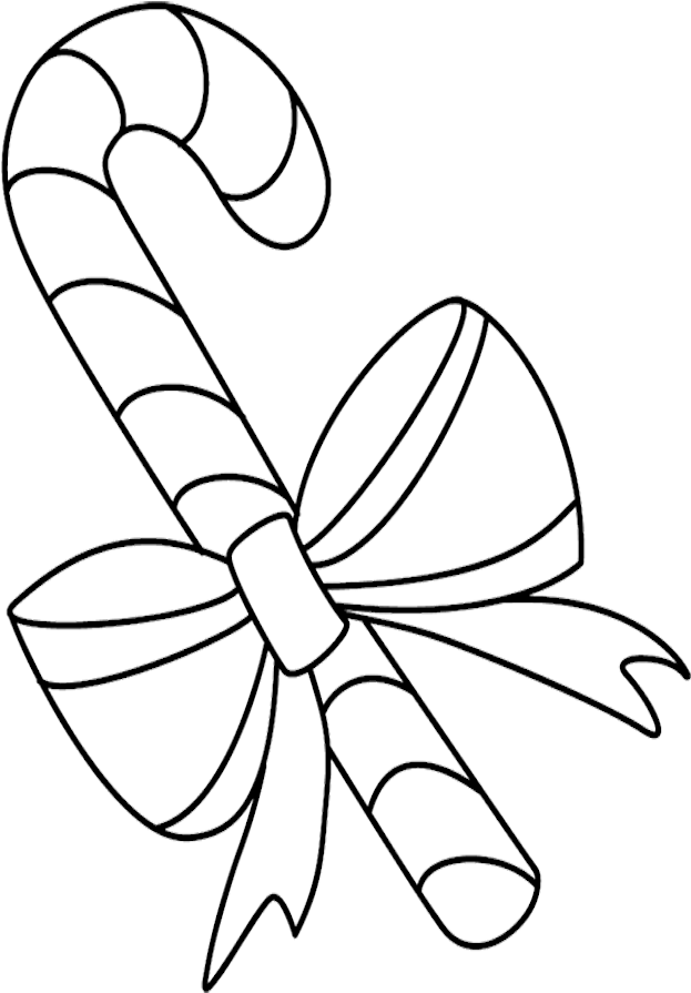 Printable Christmas Candy Cane Coloring Pages Clipart (704x1004), Png Download