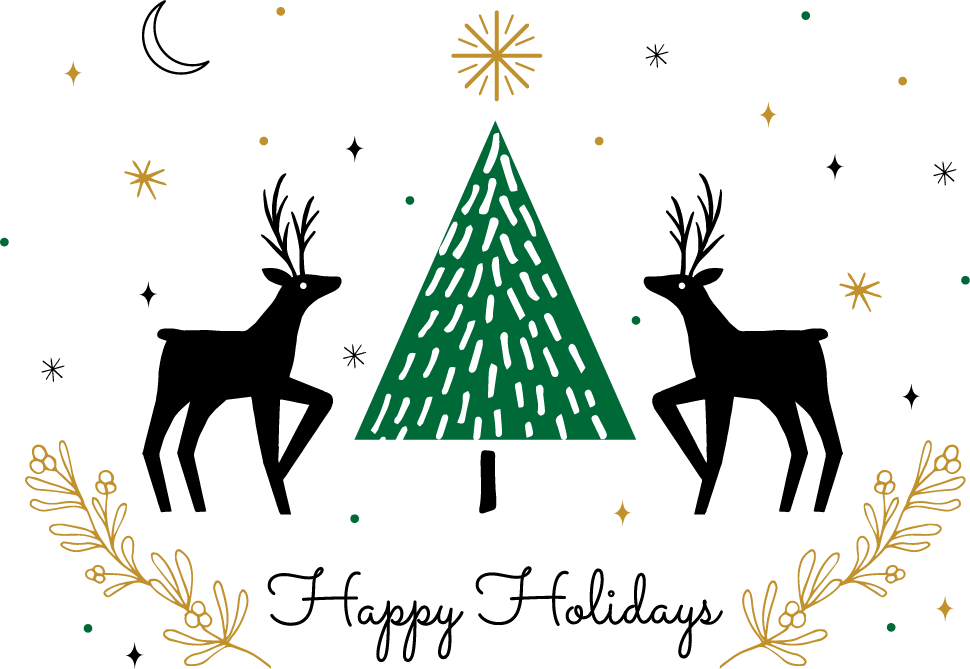 Christmas Cards Set With Gold Foil Clipart (970x669), Png Download