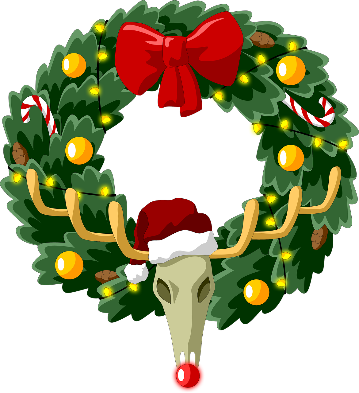 Christmas Wreath Coniferous Clipart (1171x1280), Png Download