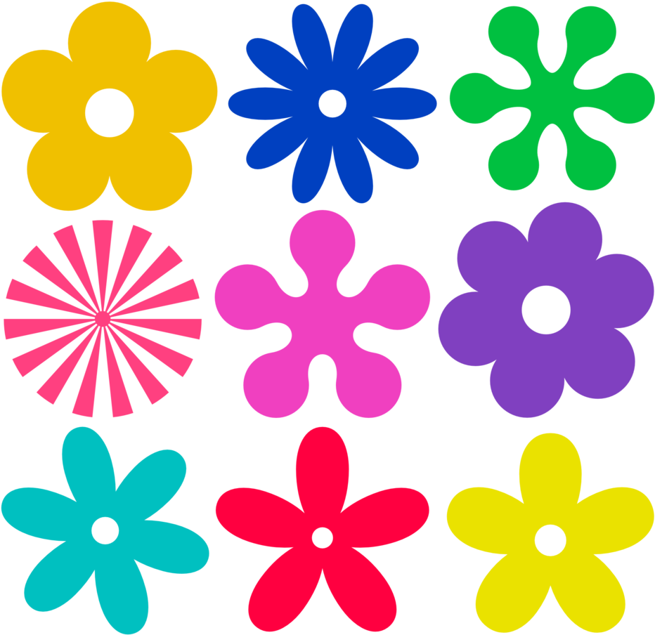 Retro Flower Clipart (958x921), Png Download