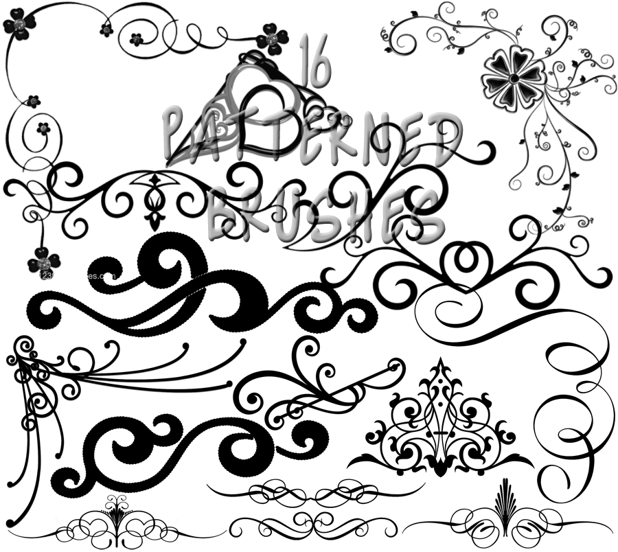 Floral Swirl Free Brushes Photoshop Freebrushes Clipart (900x804), Png Download